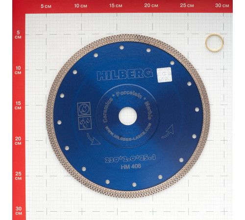 Диск алмазный по керамограниту Hilberg 230x25,4x2 мм турбо сухой рез (HM406) Диск алмазный по керамограниту Hilberg 230x25,4x2 мм турбо сухой рез (HM406)