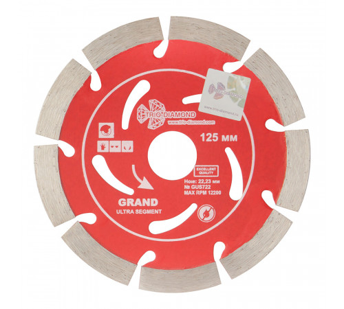 Диск алмазный по бетону Trio-Diamond Grand Ultra Segment 125x22,2x2 мм сегментный сухой рез (GUS722) Диск алмазный по бетону Trio-Diamond Grand Ultra Segment 125x22,2x2 мм сегментный сухой рез (GUS722)