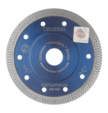 Диск алмазный по керамограниту Hilberg Hard Materials X-type 125x22,2x1,2 мм турбо ультратонкий сухой рез (HM402)