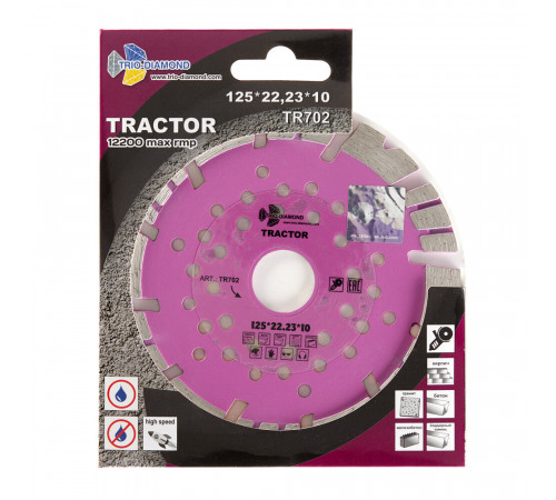 Диск алмазный по армированному бетону Trio-Diamond Tractor 125x22,2x2,1 мм турбосегментный сухой рез (TR702) Диск алмазный по армированному бетону Trio-Diamond Tractor 125x22,2x2,1 мм турбосегментный сухой рез (TR702)