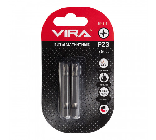 Бита Vira (554115) PZ3 магнитная 50 мм (2 шт.) Бита Vira (554115) PZ3 магнитная 50 мм (2 шт.)