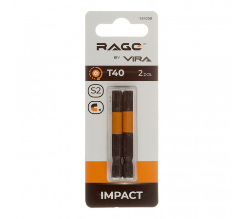 Бита Rage by Vira (554250) TORX T40 магнитная 50 мм торсионная (2 шт.) Бита Rage by Vira (554250) TORX T40 магнитная 50 мм торсионная (2 шт.)