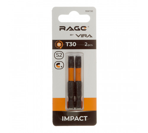 Бита Rage by Vira (554150) TORX T30 магнитная 50 мм торсионная (2 шт.) Бита Rage by Vira (554150) TORX T30 магнитная 50 мм торсионная (2 шт.)