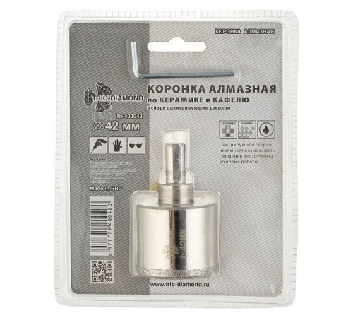 Коронка алмазная Trio-Diamond (400042) по керамограниту d42 мм Коронка алмазная Trio-Diamond (400042) по керамограниту d42 мм