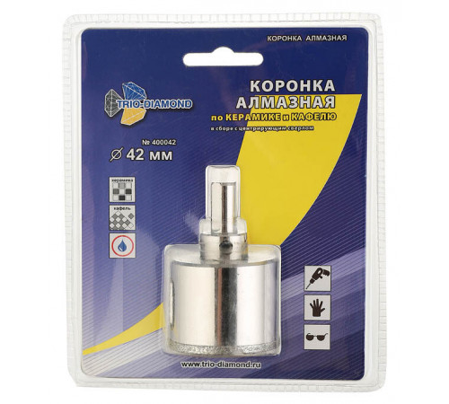 Коронка алмазная Trio-Diamond (400042) по керамограниту d42 мм Коронка алмазная Trio-Diamond (400042) по керамограниту d42 мм