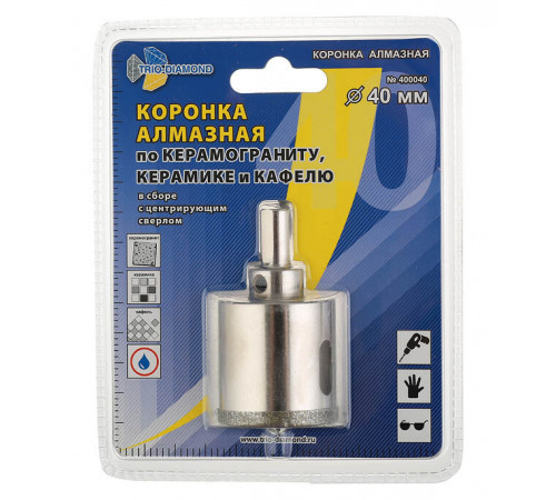 Коронка алмазная Trio-Diamond (400040) по керамограниту d40 мм Коронка алмазная Trio-Diamond (400040) по керамограниту d40 мм