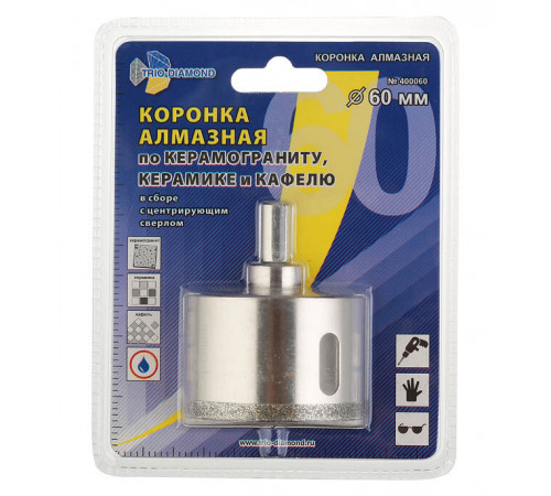 Коронка алмазная Trio-Diamond (400060) по керамограниту d60 мм Коронка алмазная Trio-Diamond (400060) по керамограниту d60 мм