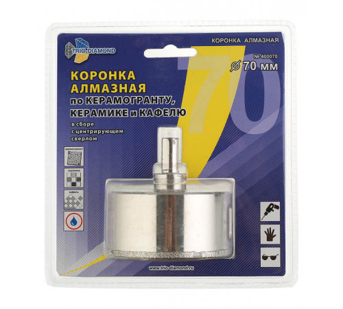 Коронка алмазная Trio-Diamond (400070) по керамограниту d70 мм Коронка алмазная Trio-Diamond (400070) по керамограниту d70 мм
