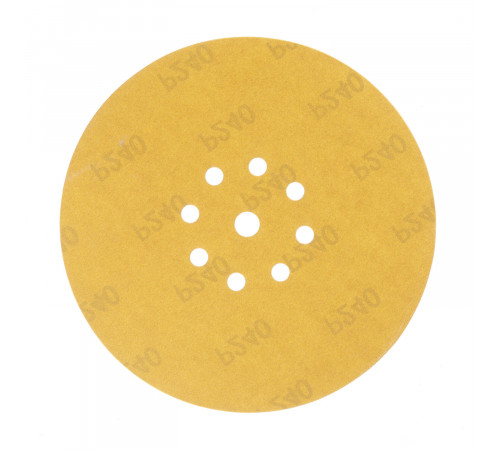 Диск шлифовальный КМ Gold d225 мм Р240 на липучку бумажная основа (5 шт.) Диск шлифовальный КМ Gold d225 мм Р240 на липучку бумажная основа (5 шт.)