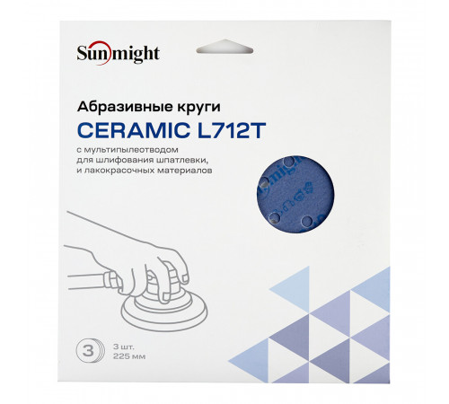 Диск шлифовальный Sunmight Ceramic d225 мм P320 на липучку пленочная основа (3 шт.) (78014R3) Диск шлифовальный Sunmight Ceramic d225 мм P320 на липучку пленочная основа (3 шт.) (78014R3)