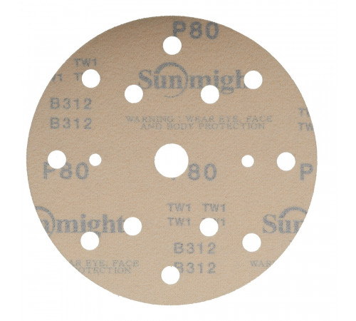 Диск шлифовальный Sunmight Gold d150 мм P80 на липучку бумажная основа (5 шт.) Диск шлифовальный Sunmight Gold d150 мм P80 на липучку бумажная основа (5 шт.)