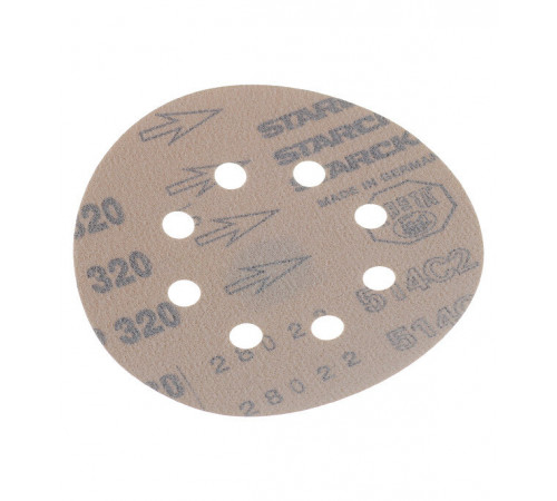Диск шлифовальный Starcke d125 мм P320 на липучку перфорированный (5 шт.)