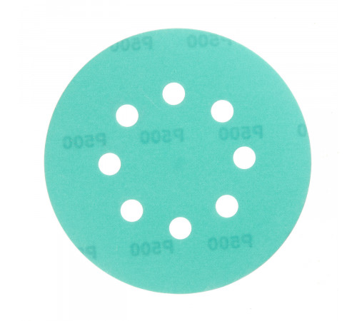 Диск шлифовальный КМ Green Film d125 мм P500 на липучку пленочная основа (5 шт.) Диск шлифовальный КМ Green Film d125 мм P500 на липучку пленочная основа (5 шт.)