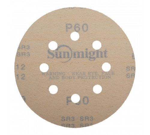 Диск шлифовальный Sunmight Gold d125 мм P60 на липучку бумажная основа (5 шт.) Диск шлифовальный Sunmight Gold d125 мм P60 на липучку бумажная основа (5 шт.)