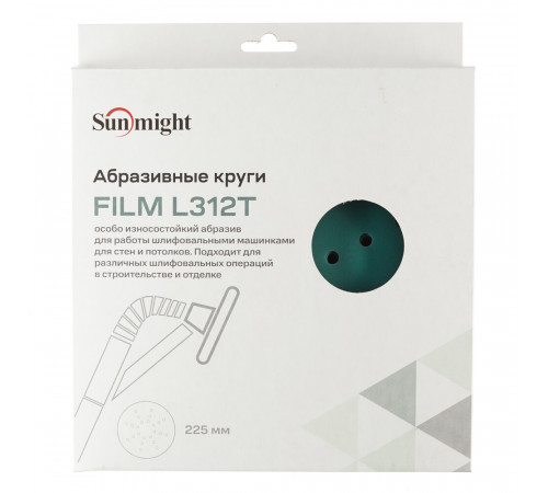Диск шлифовальный Sunmight Film L312T d225 мм P320 на липучку пленочная основа (5 шт.) (53514R) Диск шлифовальный Sunmight Film L312T d225 мм P320 на липучку пленочная основа (5 шт.) (53514R)