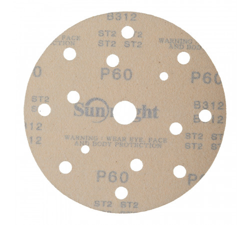 Диск шлифовальный Sunmight Gold d150 мм P60 на липучку бумажная основа (5 шт.) Диск шлифовальный Sunmight Gold d150 мм P60 на липучку бумажная основа (5 шт.)
