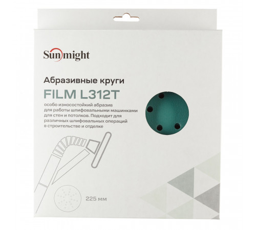 Диск шлифовальный Sunmight Film L312T d225 мм P150 на липучку пленочная основа (5 шт.) (53509R) Диск шлифовальный Sunmight Film L312T d225 мм P150 на липучку пленочная основа (5 шт.) (53509R)