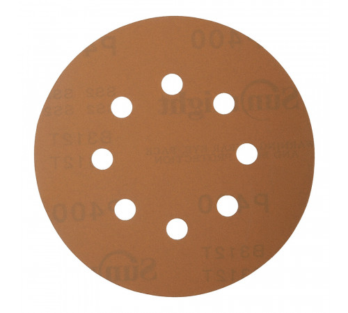 Диск шлифовальный Sunmight Gold d125 мм P400 на липучку бумажная основа (5 шт.) Диск шлифовальный Sunmight Gold d125 мм P400 на липучку бумажная основа (5 шт.)