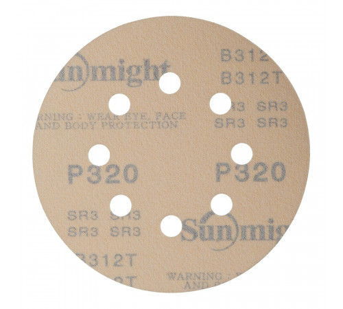Диск шлифовальный Sunmight Gold d125 мм P320 на липучку бумажная основа (5 шт.) Диск шлифовальный Sunmight Gold d125 мм P320 на липучку бумажная основа (5 шт.)