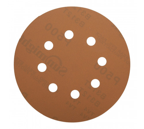 Диск шлифовальный Sunmight Gold d125 мм P500 на липучку бумажная основа (5 шт.)