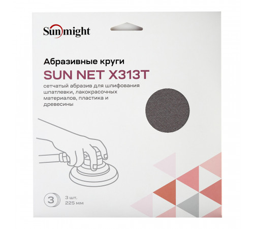 Диск шлифовальный Sunmight Sun Net d225 мм P240 на липучку сетчатая основа (3 шт.) (83412R3) Диск шлифовальный Sunmight Sun Net d225 мм P240 на липучку сетчатая основа (3 шт.) (83412R3)
