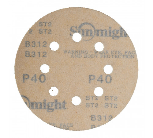 Диск шлифовальный Sunmight Gold d125 мм P40 на липучку бумажная основа (5 шт.) Диск шлифовальный Sunmight Gold d125 мм P40 на липучку бумажная основа (5 шт.)
