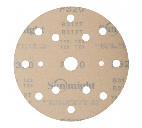 Диск шлифовальный Sunmight Gold d150 мм P320 на липучку бумажная основа (5 шт.) Диск шлифовальный Sunmight Gold d150 мм P320 на липучку бумажная основа (5 шт.)