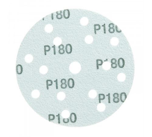 Диск шлифовальный КМ Green Film d150 мм P180 на липучку пленочная основа (5 шт.) Диск шлифовальный КМ Green Film d150 мм P180 на липучку пленочная основа (5 шт.)