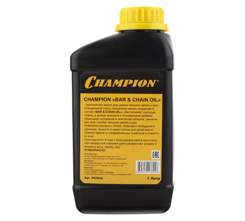 Масло для смазки цепи Champion минеральное 1 л (952802 /952824) Масло для смазки цепи Champion минеральное 1 л (952802 /952824)