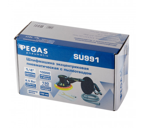 Шлифмашина эксцентриковая пневматическая Pegas Pneumatic SU991 1/4 (1817) Шлифмашина эксцентриковая пневматическая Pegas Pneumatic SU991 1/4 (1817)