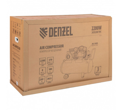 Компрессор масляный Denzel (58110) BCV2200/100 100 л 2,3 кВт Компрессор масляный Denzel (58110) BCV2200/100 100 л 2,3 кВт