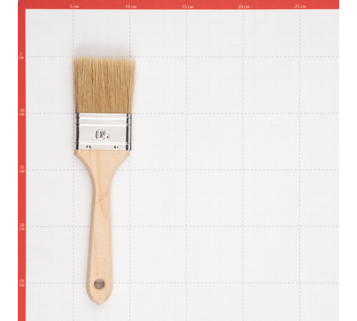 Кисть плоская натуральная щетина деревянная ручка Wenzo Wood 50х14 мм для эмалей и лаков на алкидной основе