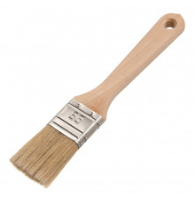 Кисть плоская натуральная щетина деревянная ручка Wenzo Wood 35х12 мм для эмалей и лаков на алкидной основе