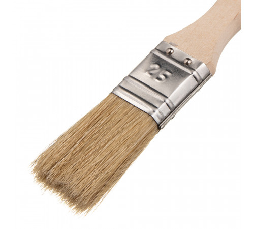 Кисть плоская натуральная щетина деревянная ручка Wenzo Wood 25х12 мм для эмалей и лаков на алкидной основе Кисть плоская натуральная щетина деревянная ручка Wenzo Wood 25х12 мм для эмалей и лаков на алкидной основе