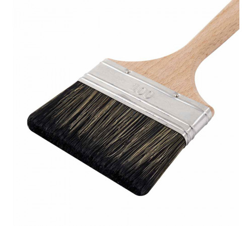 Кисть плоская смешанная щетина деревянная ручка Wenzo Wood 100х14 мм для антисептиков