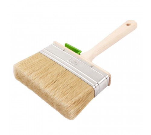Кисть плоская натуральная щетина деревянная ручка Wenzo Wood 120х25 мм для эмалей и лаков на алкидной основе