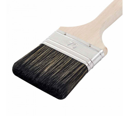 Кисть плоская смешанная щетина деревянная ручка Wenzo Wood 70х14 мм для антисептиков