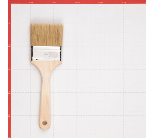 Кисть плоская натуральная щетина деревянная ручка Wenzo Wood 70х14 мм для эмалей и лаков на алкидной основе
