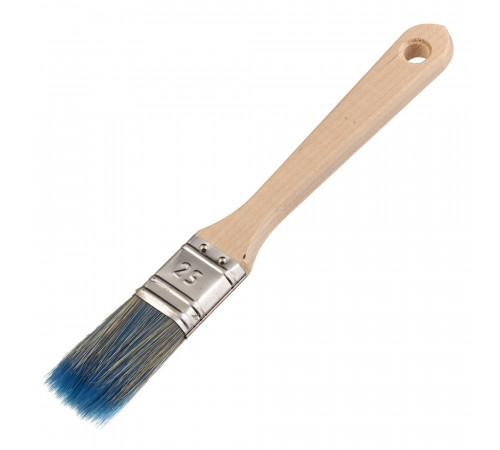 Кисть плоская смешанная щетина деревянная ручка Wenzo Wood 25х12 мм для красок на водной основе