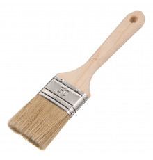 Кисть плоская натуральная щетина деревянная ручка Wenzo Wood 50х14 мм для эмалей и лаков на алкидной основе
