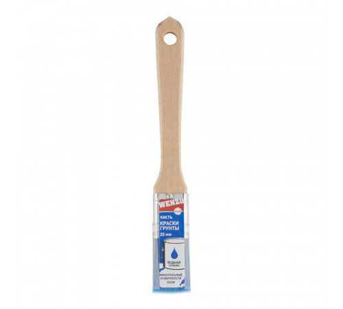 Кисть плоская смешанная щетина деревянная ручка Wenzo Wood 25х12 мм для красок на водной основе