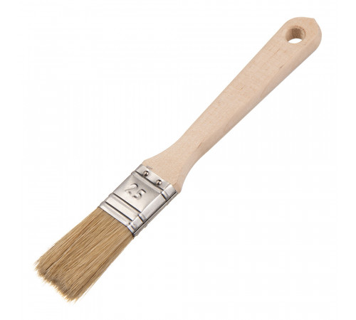 Кисть плоская натуральная щетина деревянная ручка Wenzo Wood 25х12 мм для эмалей и лаков на алкидной основе Кисть плоская натуральная щетина деревянная ручка Wenzo Wood 25х12 мм для эмалей и лаков на алкидной основе