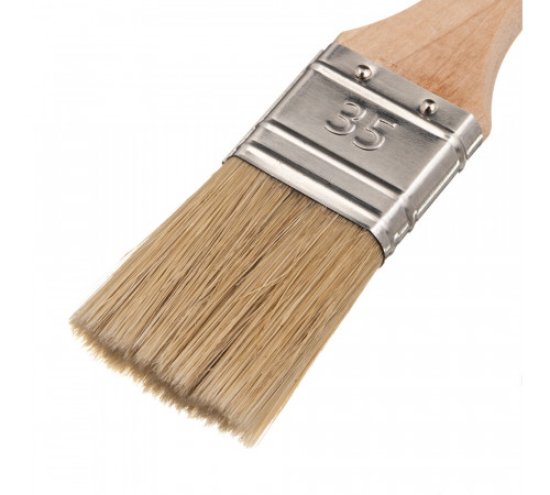 Кисть плоская натуральная щетина деревянная ручка Wenzo Wood 35х12 мм для эмалей и лаков на алкидной основе Кисть плоская натуральная щетина деревянная ручка Wenzo Wood 35х12 мм для эмалей и лаков на алкидной основе