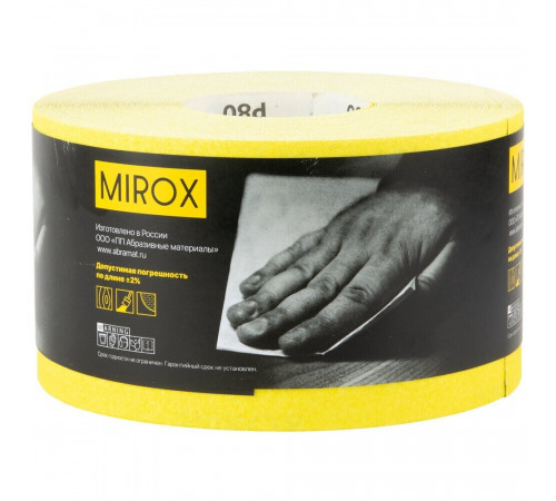 Наждачная бумага Mirox SE 115 мм 50 м Р80 Наждачная бумага Mirox SE 115 мм 50 м Р80