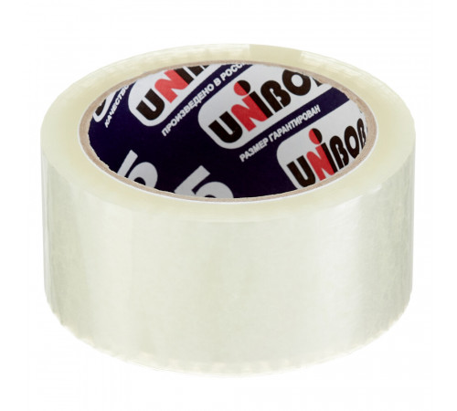 Лента клейкая упаковочная Unibob бесшумная прозрачная 48 мм 66 м Лента клейкая упаковочная Unibob бесшумная прозрачная 48 мм 66 м