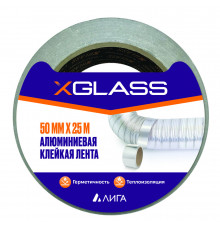 Лента монтажная X-Glass алюминиевая 50 мм 25 м серая