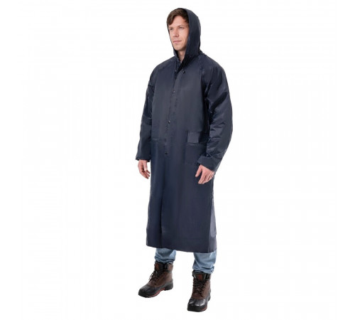 Плащ влагозащитный унисекс нейлон с ПВХ покрытием КМ (one size) рост 180-186 см синий