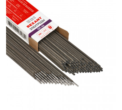 Сварочные электроды Rexant ОК-46 d3 мм 3 кг (11-0969) Сварочные электроды Rexant ОК-46 d3 мм 3 кг (11-0969)