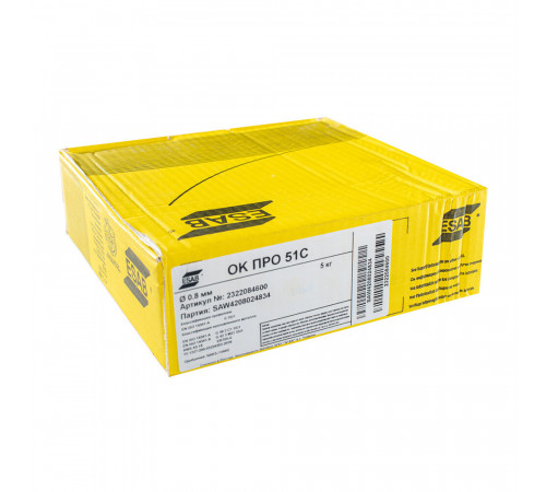 Сварочная проволока Esab d0,8 мм 5 кг (ОК ПРО 51С) Сварочная проволока Esab d0,8 мм 5 кг (ОК ПРО 51С)