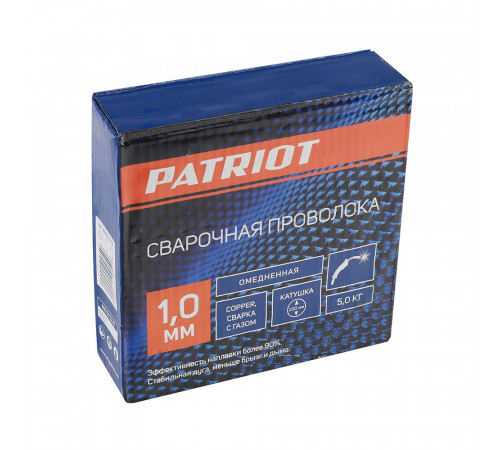Сварочная проволока для низкоуглеродистых сталей Patriot омедненная d1 мм 5 кг (605002220) Сварочная проволока для низкоуглеродистых сталей Patriot омедненная d1 мм 5 кг (605002220)